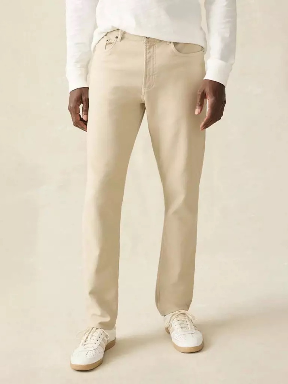 Faherty Men's Stretch Terry 5 Pocket Pants Stone